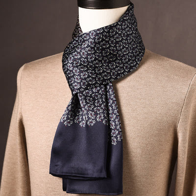 Men's Retro Ethnic Style Long Pure Silk Scarf - Style #1 - image 0