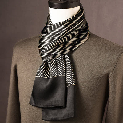 Men's Retro Ethnic Style Long Pure Silk Scarf - Style #5 - image 4