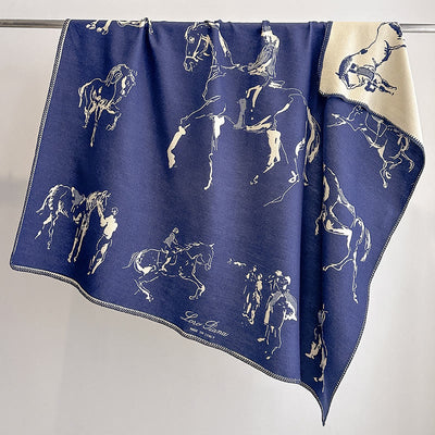 Women's Retro Horse Pattern Shawl Scarf - image 6
