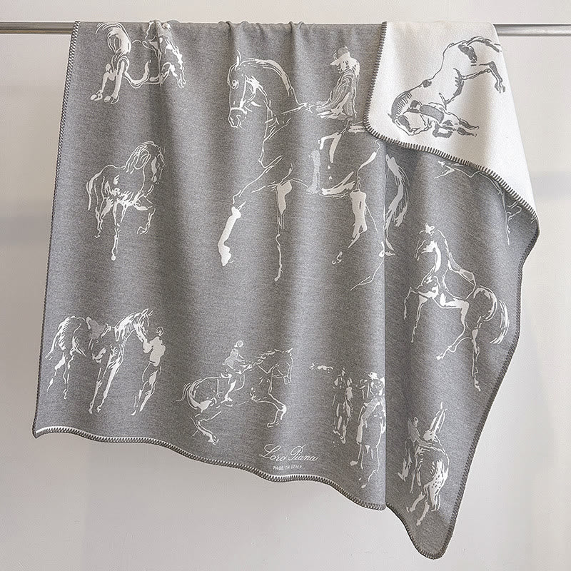 Women's Retro Horse Pattern Shawl Scarf - image 4