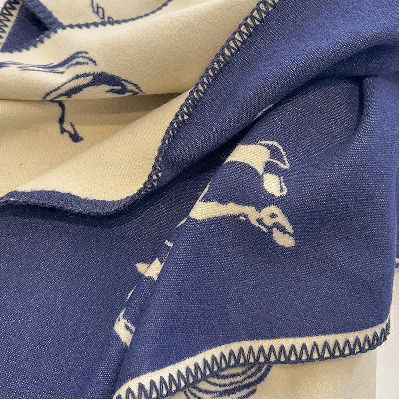 Women's Retro Horse Pattern Shawl Scarf - image 2