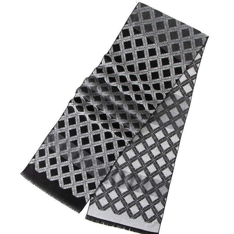 Men's British Style Checked Pattern Warm Long Scarf - image 3