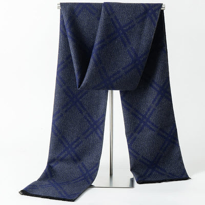 Men's British Style Checked Pattern Warm Long Scarf - Style #10 - image 12