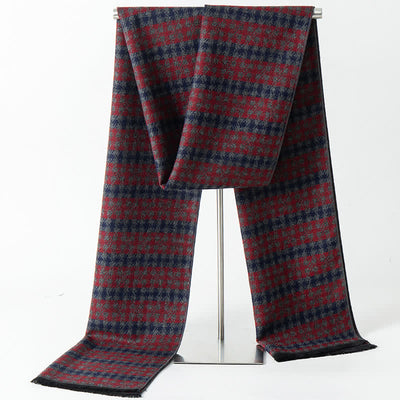 Men's British Style Checked Pattern Warm Long Scarf - Style #7 - image 9