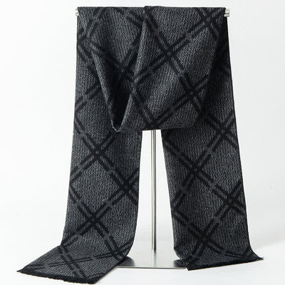 Men's British Style Checked Pattern Warm Long Scarf - Style #12 - image 14