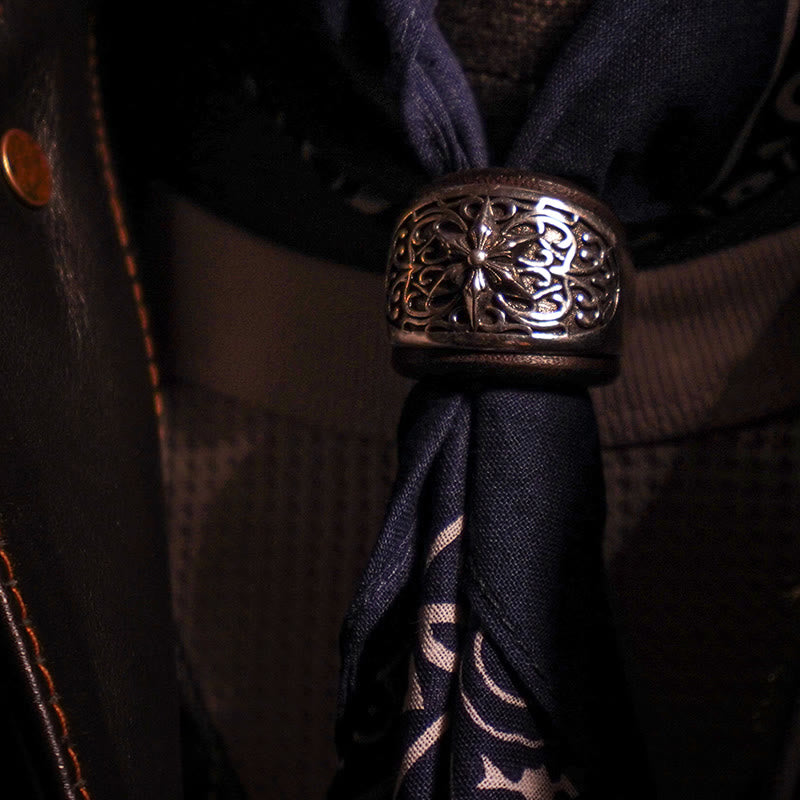 Hexagram Round Button Cashew Printed Pocket Square - image 4