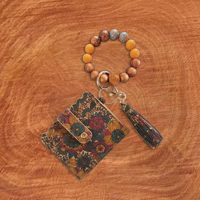 Vintage Colored Fish And Floral Pattern Bracelet Wallet - Style #1 - image 0