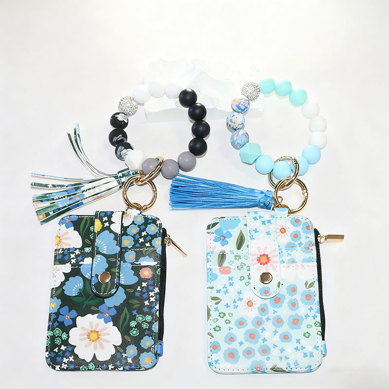 Colorful And Natural Style Floral Print Bracelet Wallet - image 0