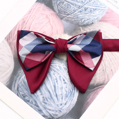 Retro Patternn Double Layers Oversized Pointed Bow Tie - Style #1 - image 1