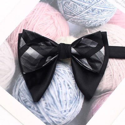 Retro Patternn Double Layers Oversized Pointed Bow Tie - Style #3 - image 4