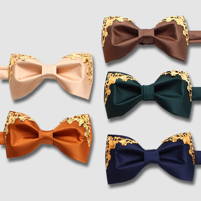 Styilsh Gilded Accent Wedding Bow Tie - image 4