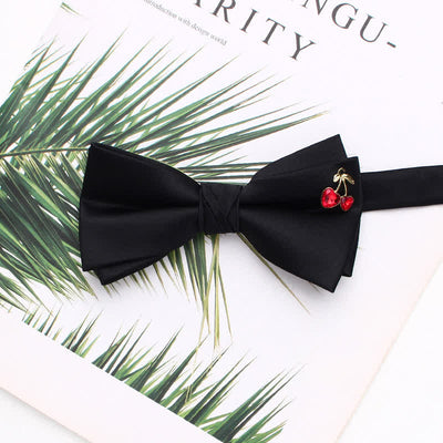 Elegant Metallic Accents Black Double Layers Bow Tie - Style #13 - image 16