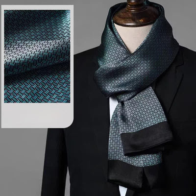 Men's Double-Sided Formal Pattern Long Pure Silk Scarf - Style #7 - image 6