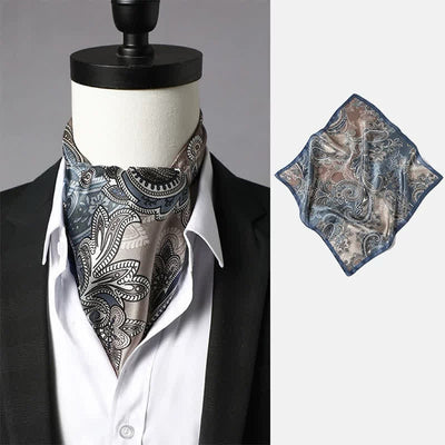 Men's Vintage Paisley Geomatric Pattern Square Scarf - Style #11 - image 10