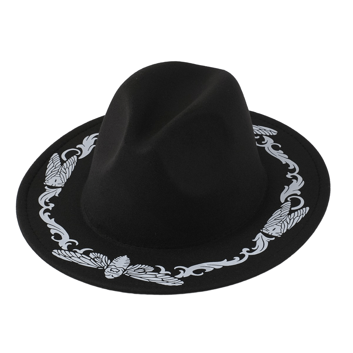 Men's Exquisite Butterfly Cicada Black Cowboy Hat - Black - M (22"-22 7/8") - image 0