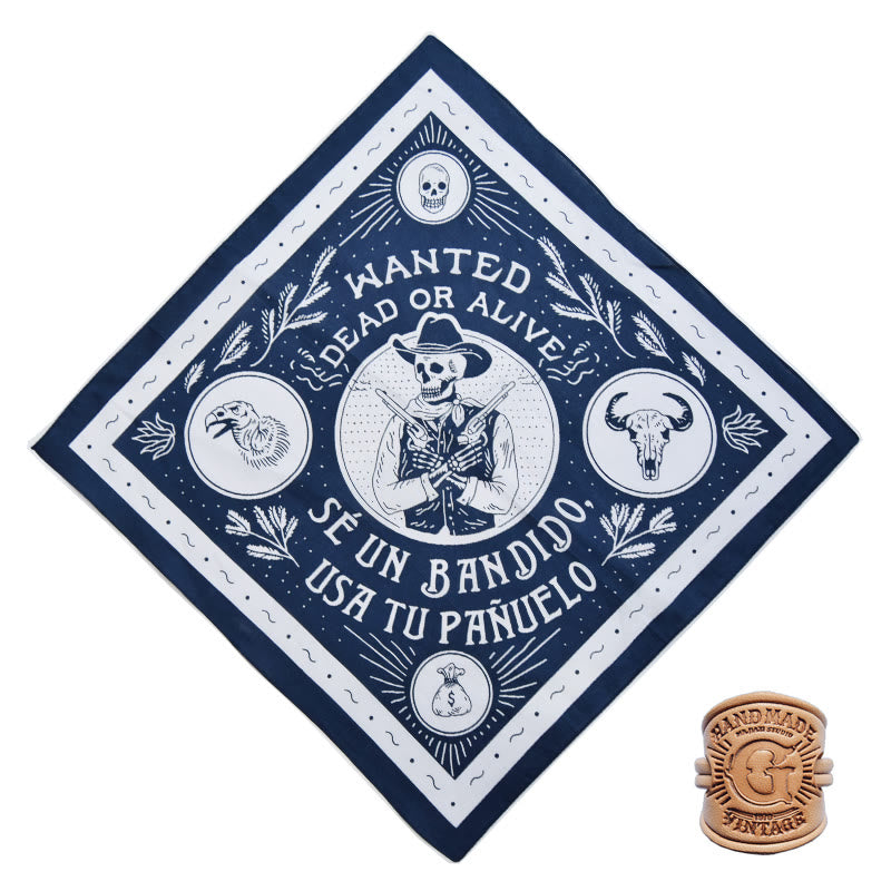 Multi Pattern Retro Pocket Square With Letter Buckle - Style #2 - image 6