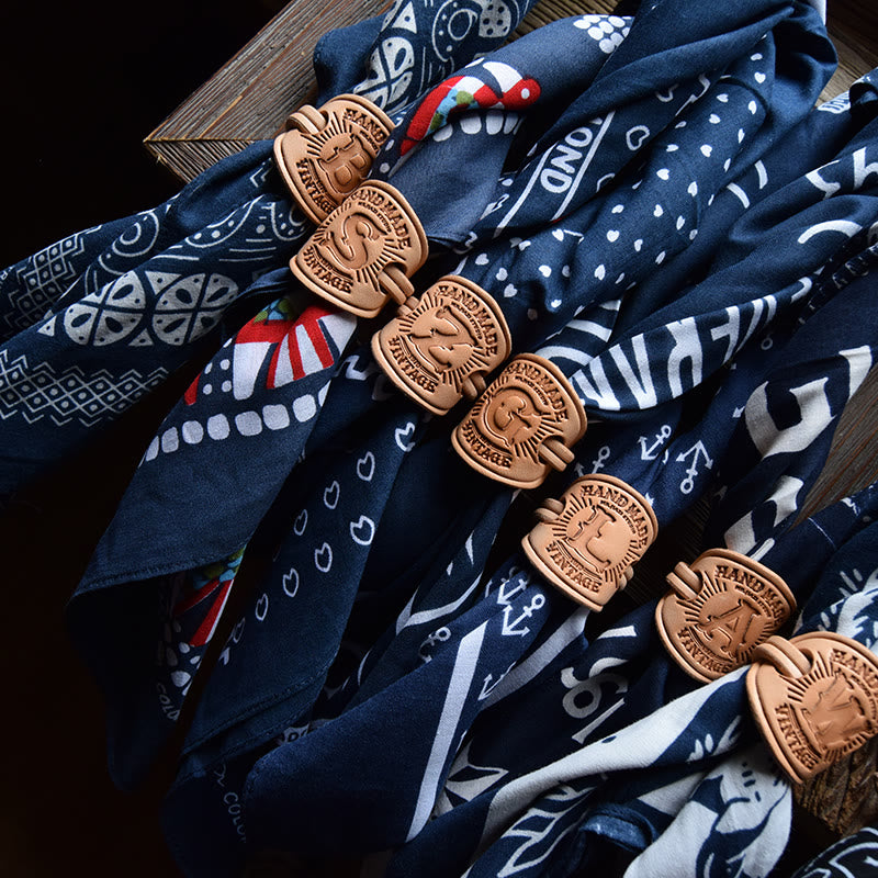 Multi Pattern Retro Pocket Square With Letter Buckle - image 0