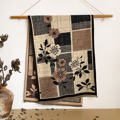 Women's Floral Print Fringed Shawl Scarf - Style #10 - image 10