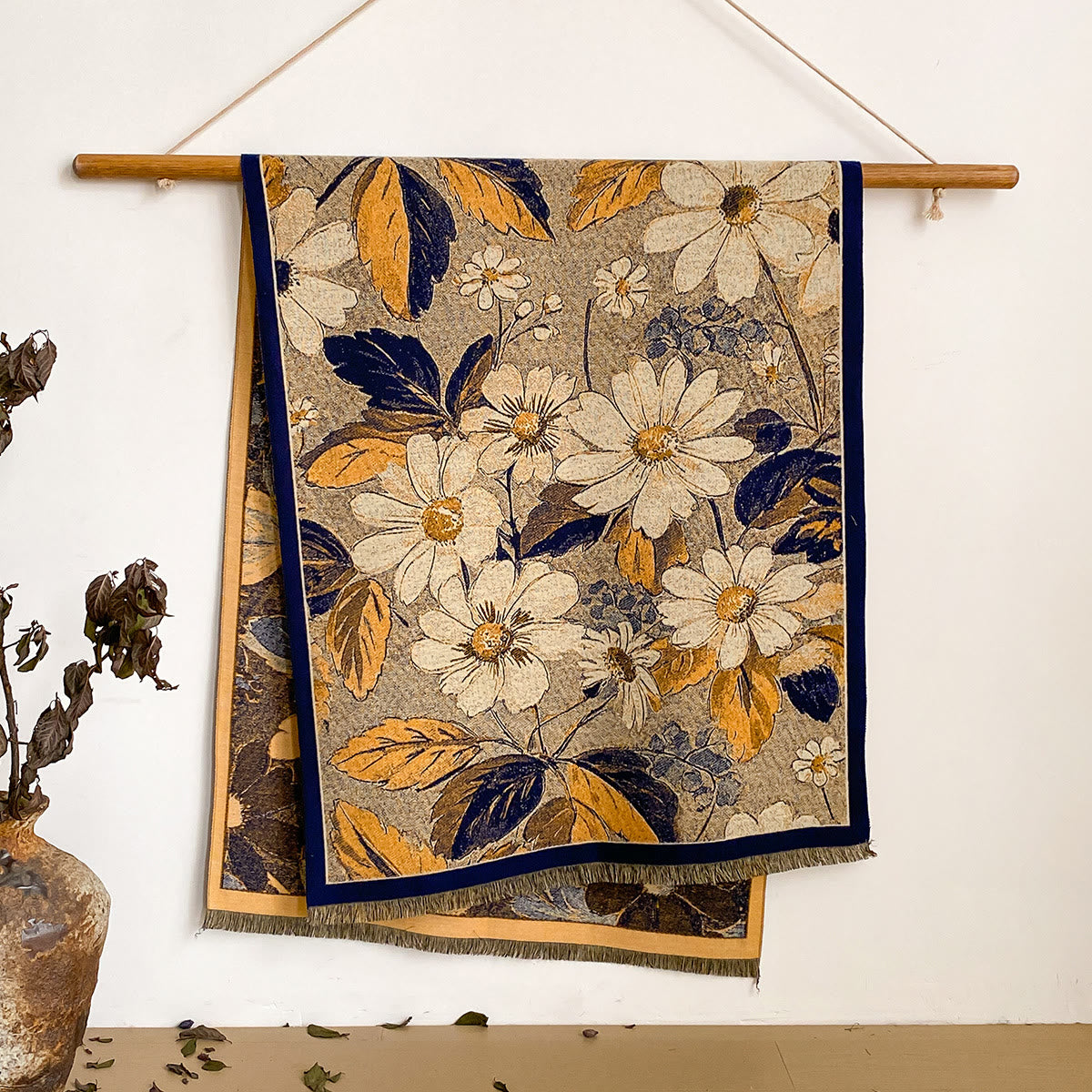 Women's Floral Print Fringed Shawl Scarf - Style #15 - image 15