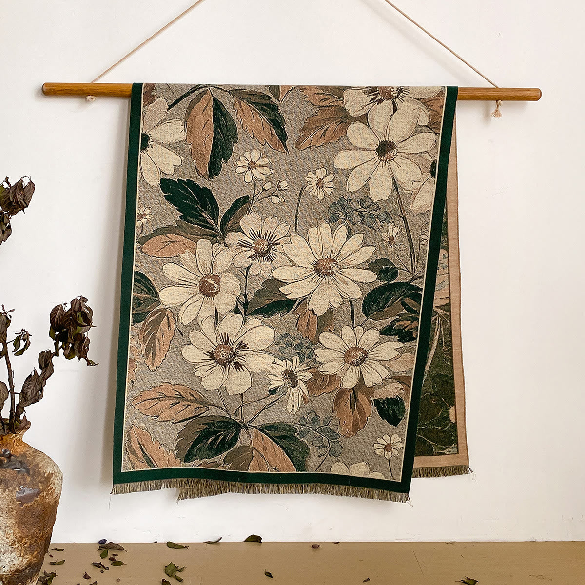 Women's Floral Print Fringed Shawl Scarf - Style #16 - image 16