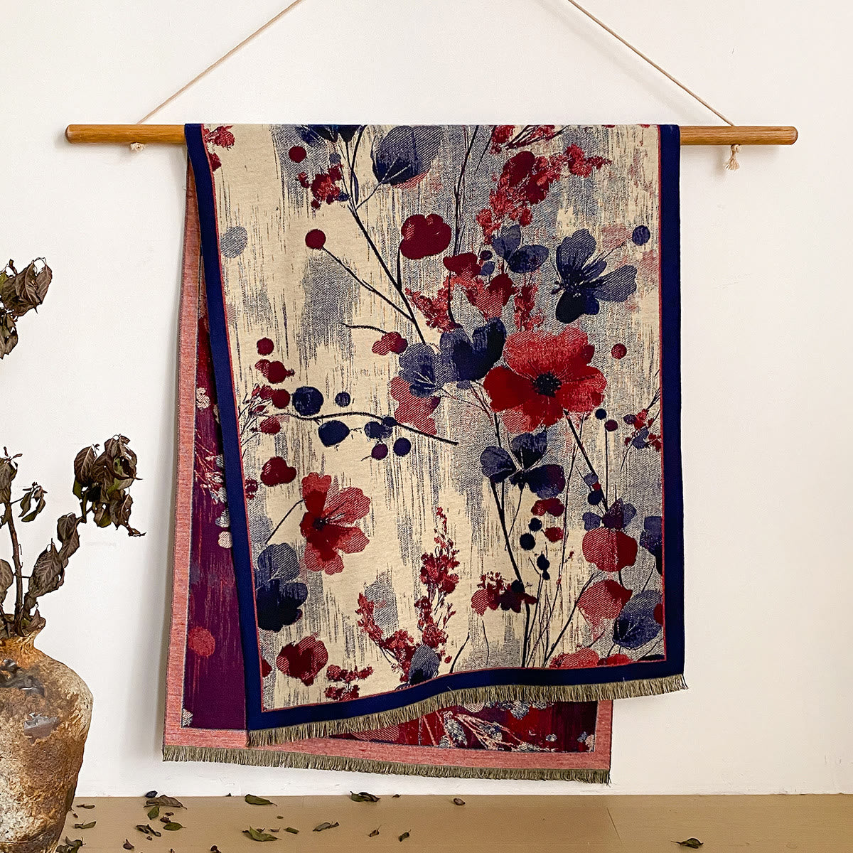 Women's Floral Print Fringed Shawl Scarf - Style #32 - image 32