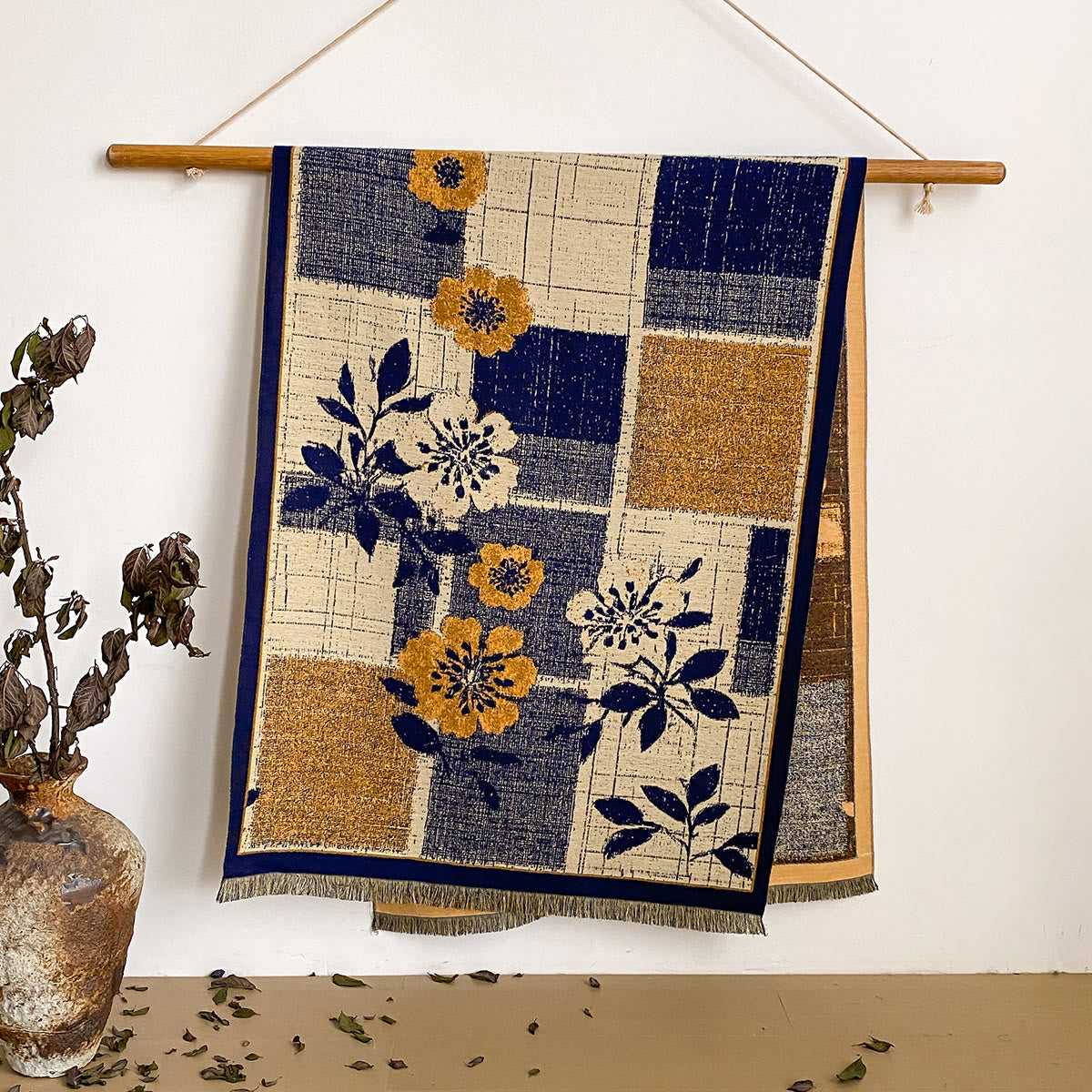 Women's Floral Print Fringed Shawl Scarf - Style #11 - image 11