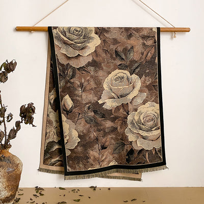 Women's Floral Print Fringed Shawl Scarf - Style #19 - image 19