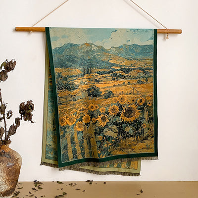 Women's Floral Print Fringed Shawl Scarf - Style #41 - image 41