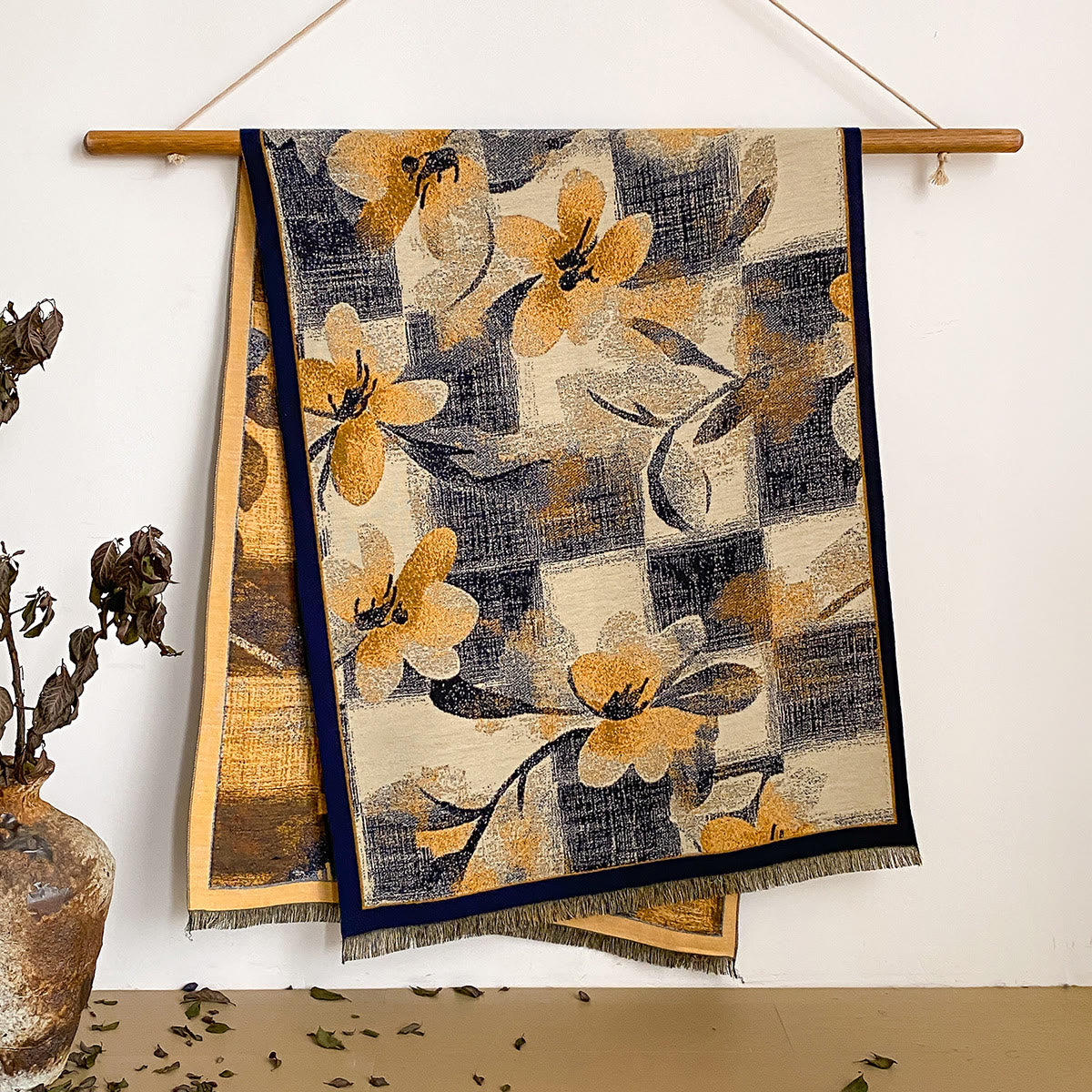 Women's Floral Print Fringed Shawl Scarf - Style #13 - image 13