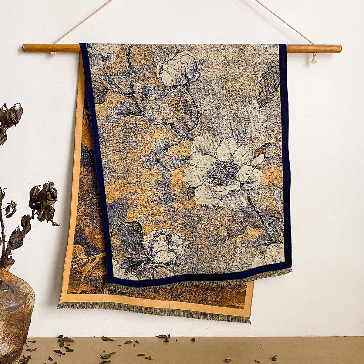 Women's Floral Print Fringed Shawl Scarf - Style #37 - image 37