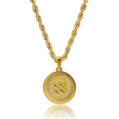 Personalized Zodiac Symbol Coin Pendant Necklace - Aquarius - image 10