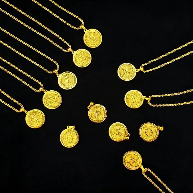 Personalized Zodiac Symbol Coin Pendant Necklace - image 14