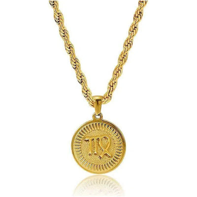 Personalized Zodiac Symbol Coin Pendant Necklace - Virgo - image 2