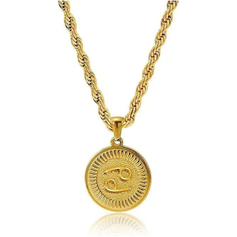 Personalized Zodiac Symbol Coin Pendant Necklace - Cancer - image 4