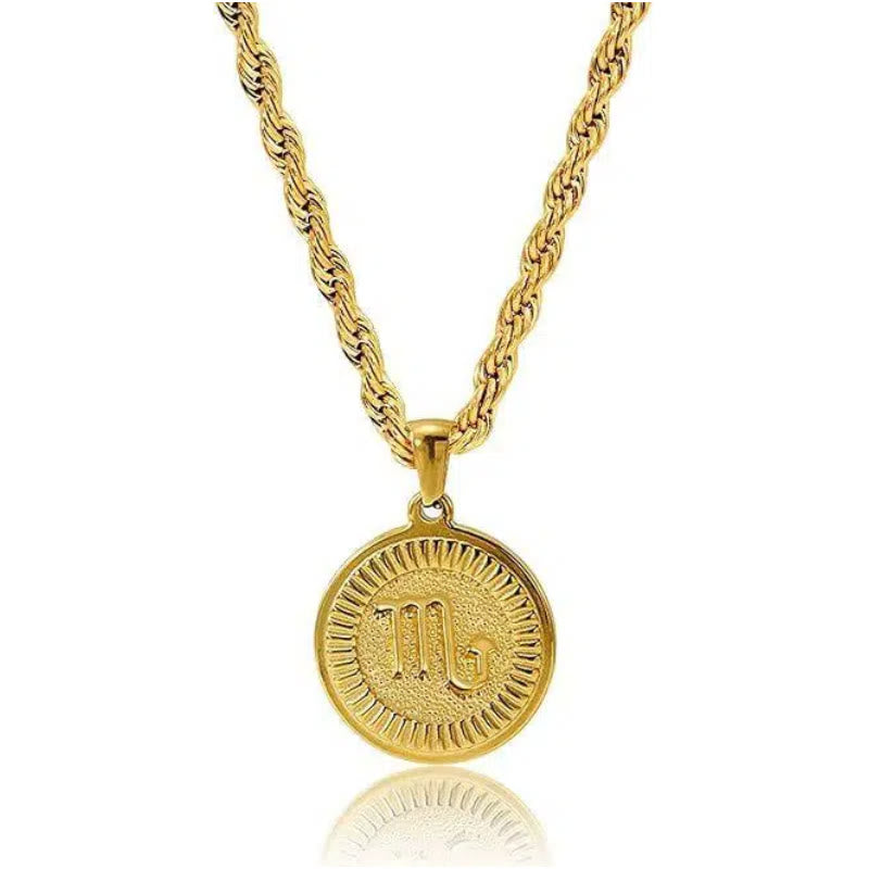 Personalized Zodiac Symbol Coin Pendant Necklace - Scorpio - image 12