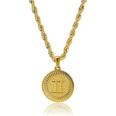 Personalized Zodiac Symbol Coin Pendant Necklace - Gemini - image 9