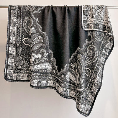 Women's Paisley Pattern Fringed Shawl Scarf - image 6