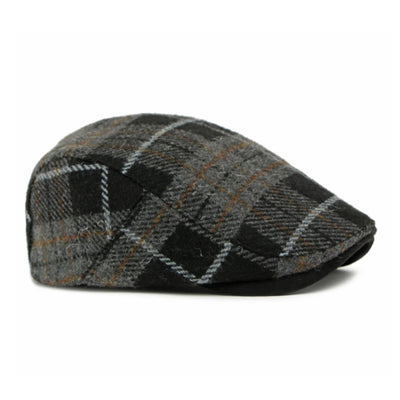 Vintage Plaid Pattern Men's Flat Hat - image 5