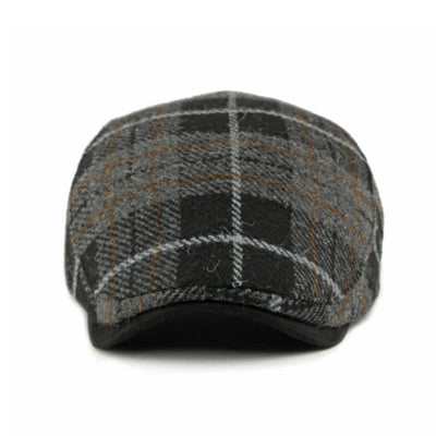 Vintage Plaid Pattern Men's Flat Hat - image 4