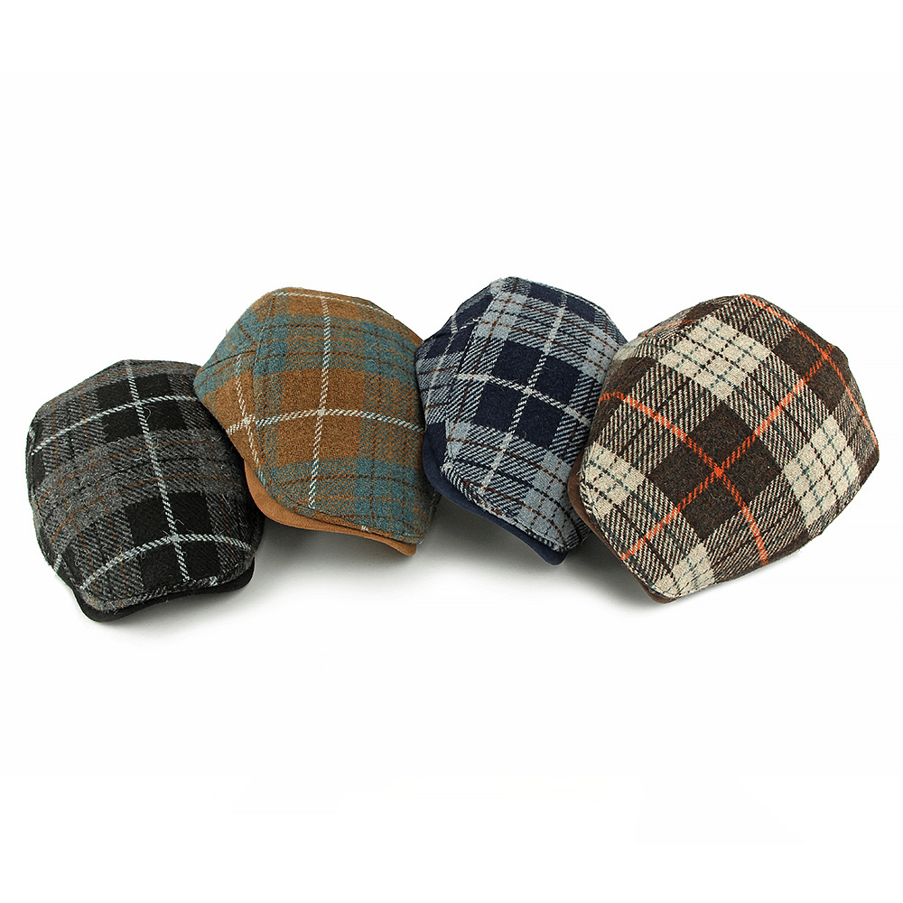 Vintage Plaid Pattern Men's Flat Hat - image 10