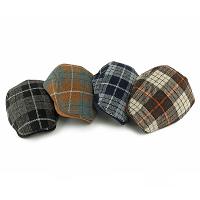 Vintage Plaid Pattern Men's Flat Hat - image 10