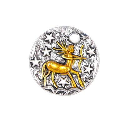 Zodiac Sign Retro Starry Round Alloy Buttons - Sagittarius - image 10