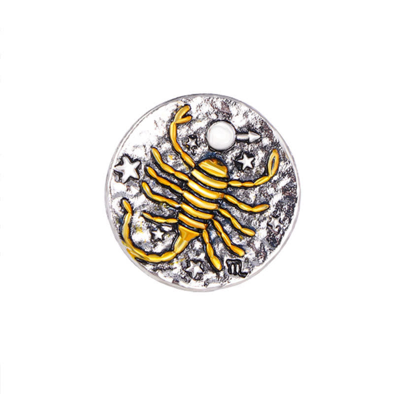 Zodiac Sign Retro Starry Round Alloy Buttons - Scorpio - image 9