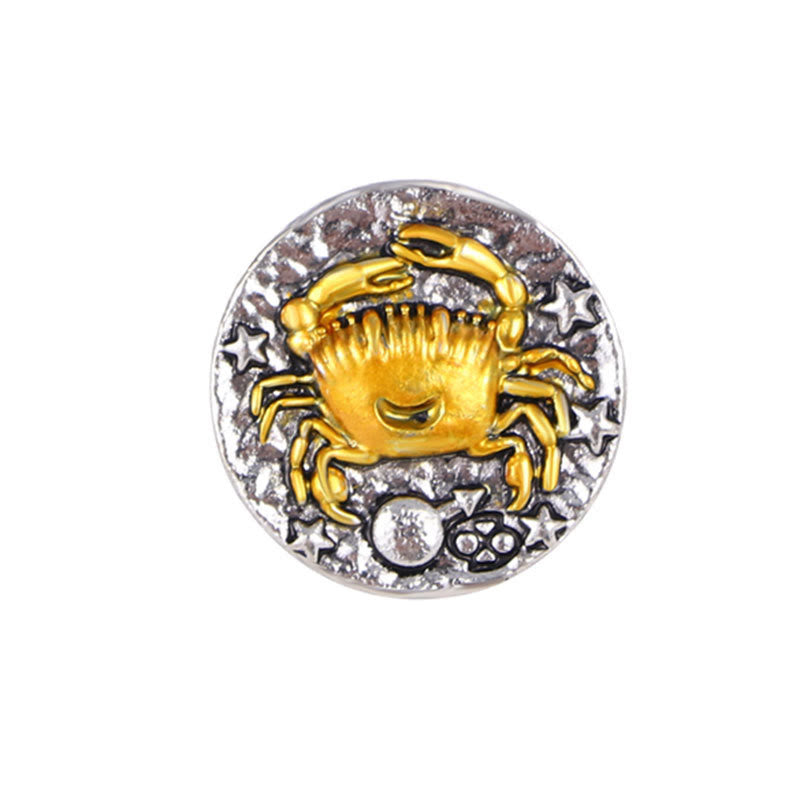 Zodiac Sign Retro Starry Round Alloy Buttons - Cancer - image 5