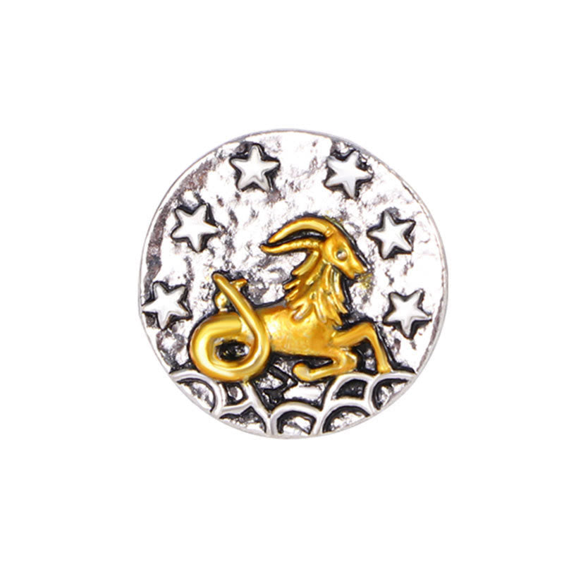 Zodiac Sign Retro Starry Round Alloy Buttons - Capricorn - image 11