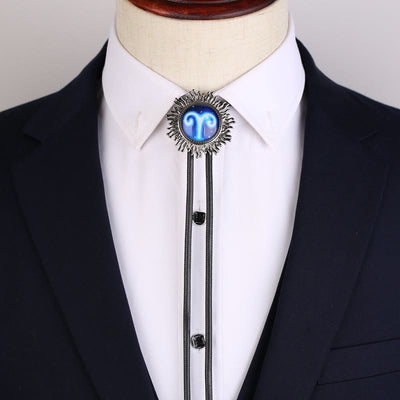 Zodiac Sign Series Retro Metal Bolo Ties - image 0