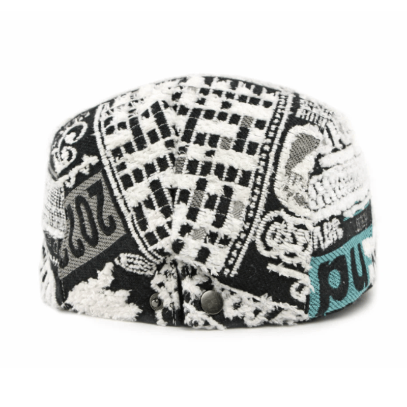 Men's Creative Splicing Printed Hairy Winter Beret Hat - image 4