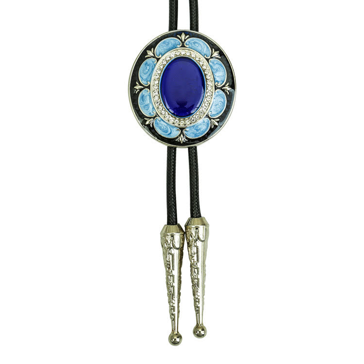 Vintage Onyx and Enamel Bolo Tie - Style #4 - image 5