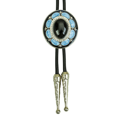 Vintage Onyx and Enamel Bolo Tie - Style #3 - image 4