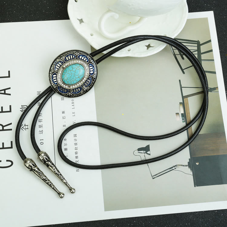 Vintage Onyx and Enamel Bolo Tie - Style #7 - image 9